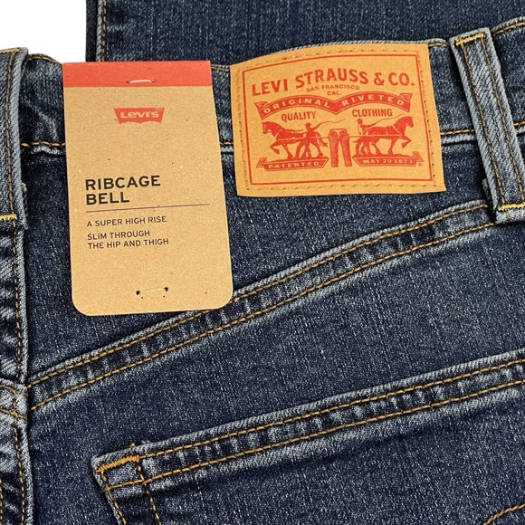 SOLD-Levi's Super-High Rise Ribcage Bell Flare Blue Jeans Women’s NWT Size 29X32 - Picture 7 of 16